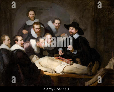 Rembrandt van Rijn, pittura barocca, la lezione di anatomia del Dr. Nicolaes Tulp, 1632 Foto Stock