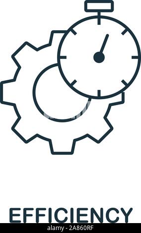 Efficienza contorno icona di stile. Linea sottile efficienza creativa icona per logo, graphic design e molto di più Illustrazione Vettoriale