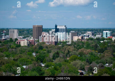 Boise skyline dalla tabella rock Foto Stock