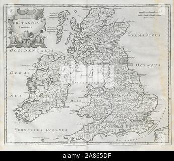 Roman Britain. "BRITANNIA ROMANA' da ROBERT MORDEN. Camden il Britannia 1722 mappa Foto Stock