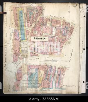 London EC4Y EC4V Blackfriars Queen Victoria Street New Bridge St pungolo 1904 mappa Foto Stock