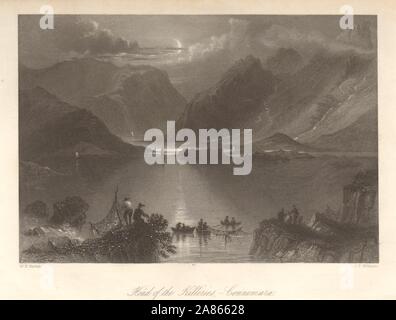 Testa del Killeries - Connemara. Killary, contee Galway & Mayo. L'Irlanda 1843 Foto Stock