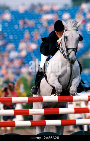 Giochi equestri mondiali, l'Aia, 1994, Kelly marrone (GBR) riding Alfredo Foto Stock