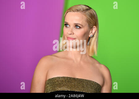 'Lo show del mattino' spettacolo TV premiere, arrivi, Lincoln Center di David Geffen Hall di New York, Stati Uniti d'America - 28 ott 2019 - Reese Witherspoon Foto Stock