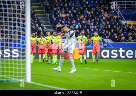 Milano, 06 Nov 2019, obiettivo raheem sterling (Manchester City) durante il round del Torneo, gruppo C, Atalanta vs Manchester City - Calcio Champions League campionato Gli uomini - Credit: LPS/Fabrizio Carabelli/Alamy Live News Foto Stock