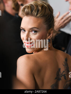 November 5, 2019, Los Angeles, California, Stati Uniti d'America: attrice Scarlett Johansson assiste Premiere di Netflix ''Matrimonio storia." (credito Immagine: © Billy Bennight/ZUMA filo) Foto Stock