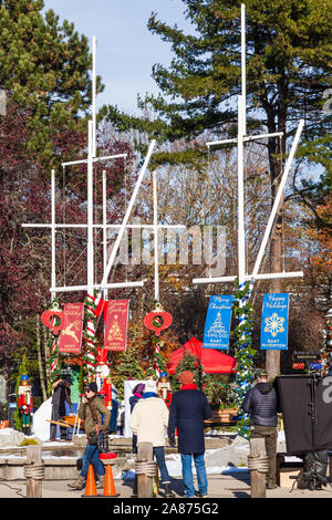 Film di Natale impostato sulla posizione nel villaggio di Steveston della Columbia britannica in Canada Foto Stock