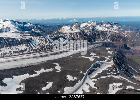 Vista del paesaggio di Wrangell-St. Elias National Park in Alaska, il parco nazionale più grande negli Stati Uniti. Foto Stock