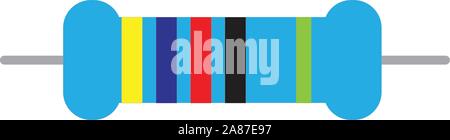 Icona del resistore su sfondo bianco. resistenza segno. tipo piatto. Illustrazione Vettoriale