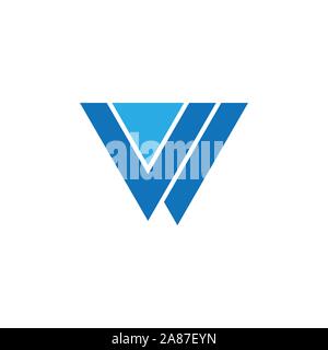 Lettera vw triangolo logo geometrico vettore Illustrazione Vettoriale