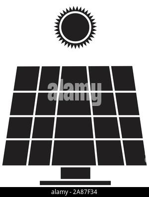 Energia solare icona del pannello su sfondo bianco. energia solare segno. flsy stile. Illustrazione Vettoriale