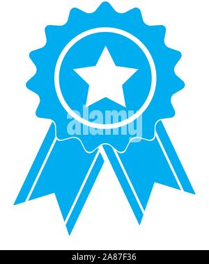 Semplicemente medaglia premio icona su sfondo bianco in stile appartamento. Certificato simbolo ui. firma del certificato. Illustrazione Vettoriale