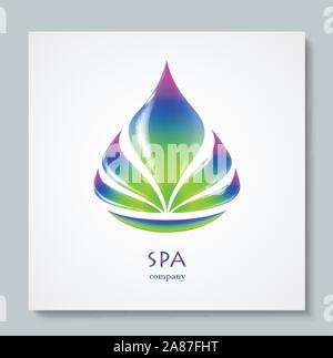 Immagine di lusso logo fiore arcobaleno. Business Design per spa, classe di yoga, hotel e resort. Illusration vettore Illustrazione Vettoriale