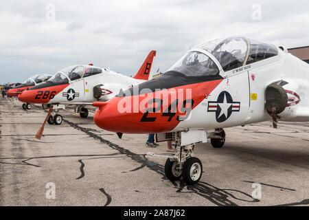 YPSILANTI, Michigan / STATI UNITI D'America - 26 agosto 2018: una marina degli Stati Uniti T-45 Astore sul display a 2018 Thunder su airshow Michigan. Foto Stock