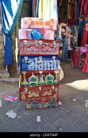 Il mercato locale in Al-Mahwit village, Yemen Foto Stock