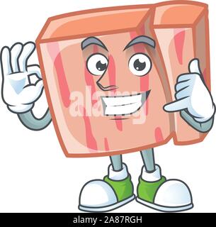 Cartoon in carne la mascotte di carattere call me Illustrazione Vettoriale