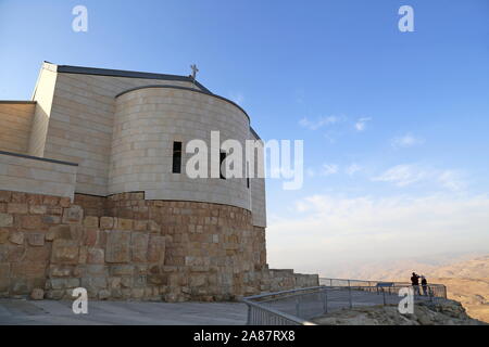 Basilica di Mosè, Monte Nebo, Governatorato di Madaba, Giordania, Medio Oriente Foto Stock