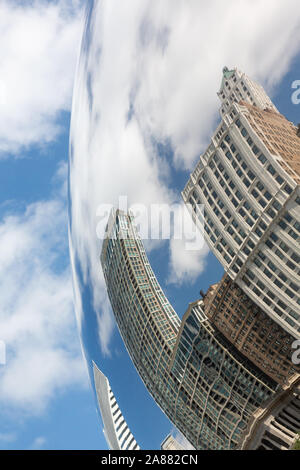Cloud Gate, aka il fagiolo, AT&T Plaza, Millenium Park, il Loop, Chicago, Illinois, Stati Uniti d'America Foto Stock
