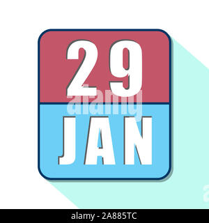 Gennaio 29th. Giorno 29 del mese, semplice icona del calendario su sfondo bianco. Pianificazione. La gestione del tempo. Set di icone del calendario per il web design. mese invernale Foto Stock