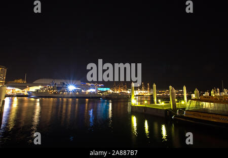 Darling Harbour, Sydney, di notte Foto Stock