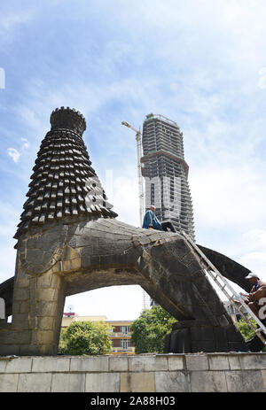 La banca commerciale di Etiopia sarà il più alto edificio ad Addis Abeba. Foto Stock