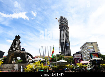 La banca commerciale di Etiopia sarà il più alto edificio ad Addis Abeba. Foto Stock