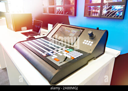 Controllo remoto della console per vision mixer LED processore video Foto Stock