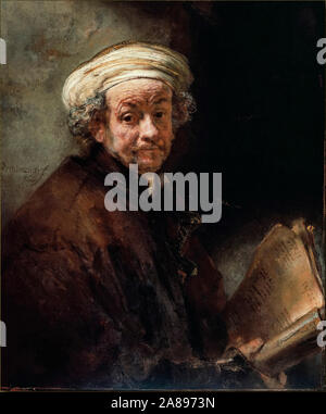 Rembrandt van Rijn, Autoritratto come l apostolo Paolo, pittura, 1661 Foto Stock