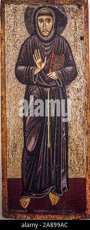 Italia Toscana Arezzo: Museo Nazionale di Arte Medievale e Moderna: San Francesco di Assisi di Margherito di Arezzo 1262 Foto Stock