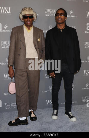 Novembre 06, 2019 Tyler il Creatore, ASAP Rocky al WSJ Magazine innovatori 2019 Awards presso il Museo di Arte Moderna di New York.Novembre 06, 2019. Credit:RW/MediaPunch Foto Stock