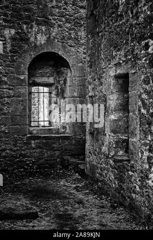 Un angolo remoto a cranny a Wjalley Abbey, Lancashire, Regno Unito Foto Stock