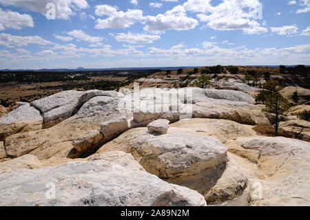 Il vertice di arenaria di El Morro monumento nazionale nel NW del New Mexico. El Morro è lo spagnolo per la capezzagna. Foto Stock