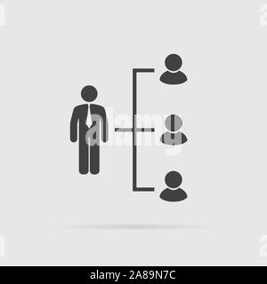 Business Communications icona in stile piatto isolato su sfondo grigio. Per il vostro design, logo. Illustrazione Vettoriale. Illustrazione Vettoriale