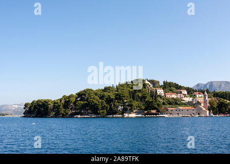 Mattina in Uvala Luka Cavtat (Cavtat porto), Croazia Foto Stock