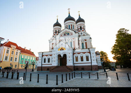 La Cattedrale Ortodossa Alexander Nevsky A Tallinn, Estonia Foto Stock