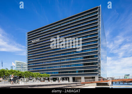 Nykredit, Kalvebod Brygge; edificio progettato da Schmidt Hammer Lassen Architects, ultimati nel 2001; Copenhagen, Danimarca Foto Stock