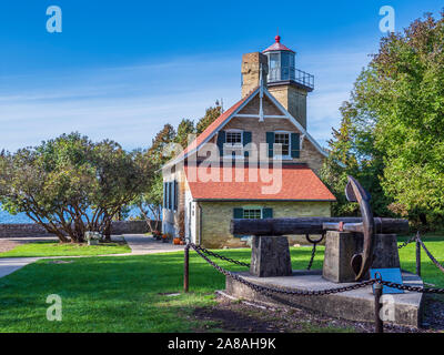 Eagle Bluff faro, penisola parco dello stato, pesce Creek, Wisconsin. Foto Stock