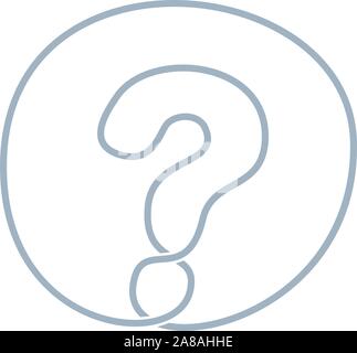 Round punto interrogativo senza fine linea singola Illustrazione Vettoriale