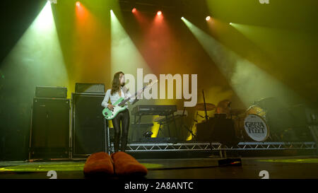 6 novembre 2019, Glasgow, Regno Unito. American rock band Greta Van Fleet portare loro rétro in stile rock a Glasgow la O2 Academy - Credito Stuart Westwood Foto Stock