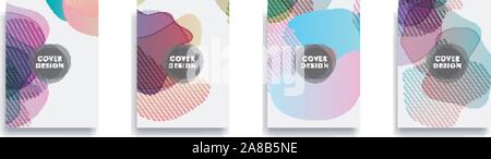 Stile dinamico design banner impostato con fluido arancione elementi di gradiente Illustrazione Vettoriale