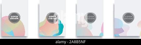 Stile dinamico design banner impostato con fluido arancione elementi di gradiente Illustrazione Vettoriale