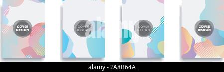 Stile dinamico design banner impostato con fluido arancione elementi di gradiente Illustrazione Vettoriale