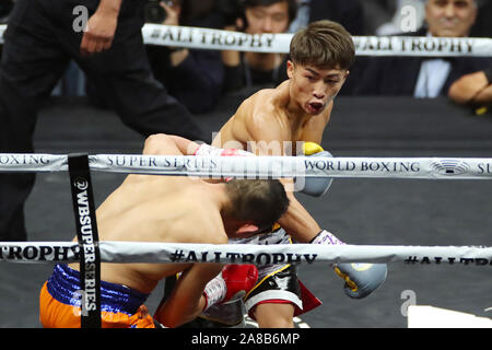 Diventare il unified IBF e WBA Peso gallo campione. 7 Nov, 2019. Naoya Inoue (JPN), 7 novembre 2019 - Pugilato : finale del World Boxing Super Serie - Peso gallo torneo, a Saitama Super Arena, Saitama, Giappone. Inoue ha vinto la lotta per diventare il unified IBF e WBA Peso gallo campione. Credito: YUTAKA AFLO/sport/Alamy Live News Foto Stock