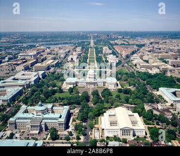 Vista aerea degli edifici in una città, Washington DC, Stati Uniti d'America Foto Stock