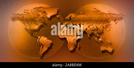 Close-up di mappa del mondo Foto Stock