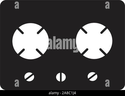 Fornello a gas a icona su sfondo bianco in stile appartamento di design. fornello a gas a segno. Illustrazione Vettoriale