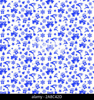 Natale seamless pattern con Natale elementi blu Foto Stock
