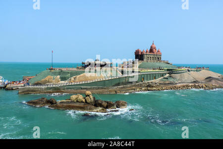 Vivekananda Rock Memorial, Kanyakumari, Tamil Nadu, India Foto Stock