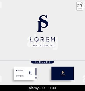 Lettera S P PS SP Logo Design semplice vettore Illustrazione Vettoriale