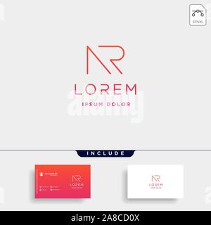Lettera NR AR R N Logo Design semplice vettore Illustrazione Vettoriale